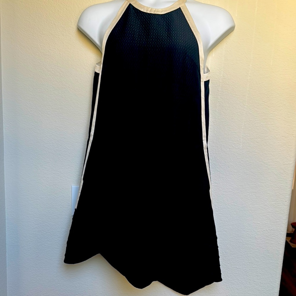 Chic Black and Cream Backless Dress